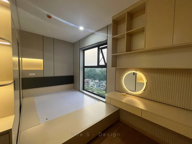 Phòng ngủ — công trình Nhà S thi công thực tế